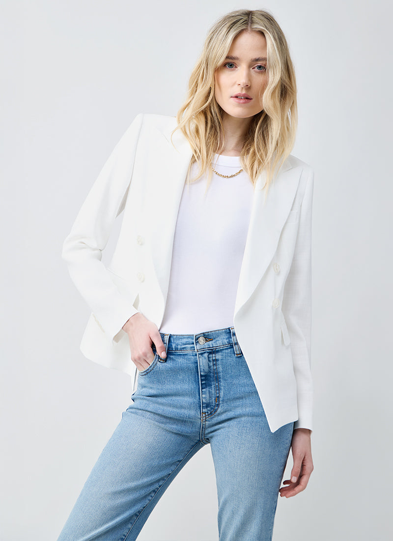 Tagliatore Alicya Double Breasted - White Button Blazer