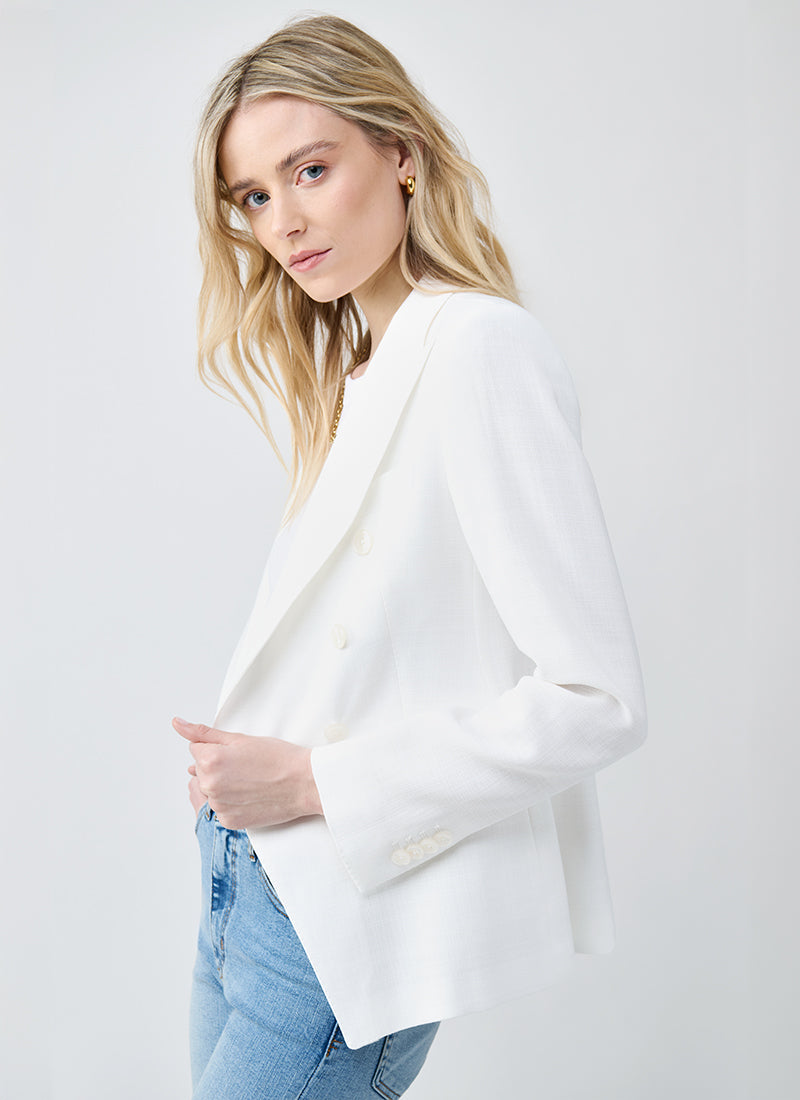 Tagliatore Alicya Double Breasted - White Button Blazer