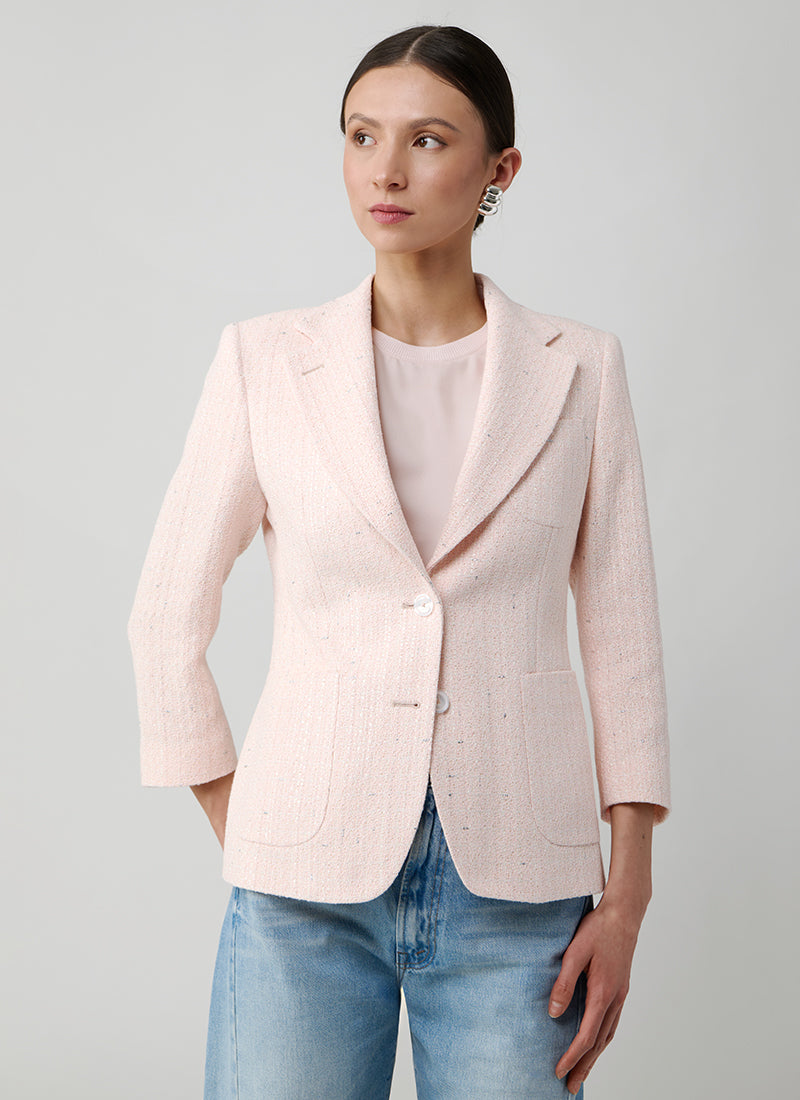 Tagliatore Debra Single Breasted Patch Pocket Boucle Blazer