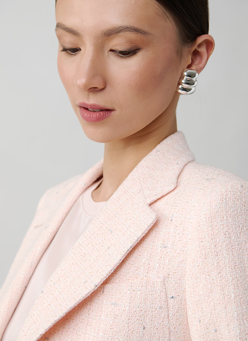 Tagliatore Debra Single Breasted Patch Pocket Boucle Blazer