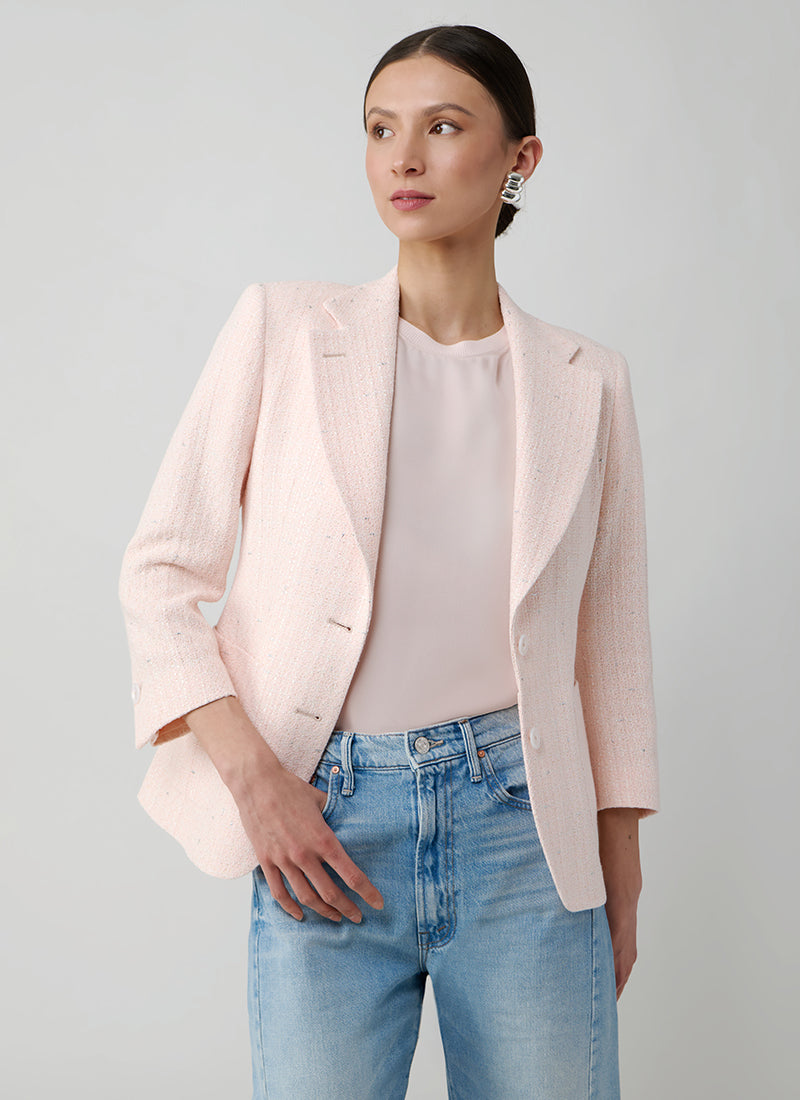 Tagliatore Debra Single Breasted Patch Pocket Boucle Blazer