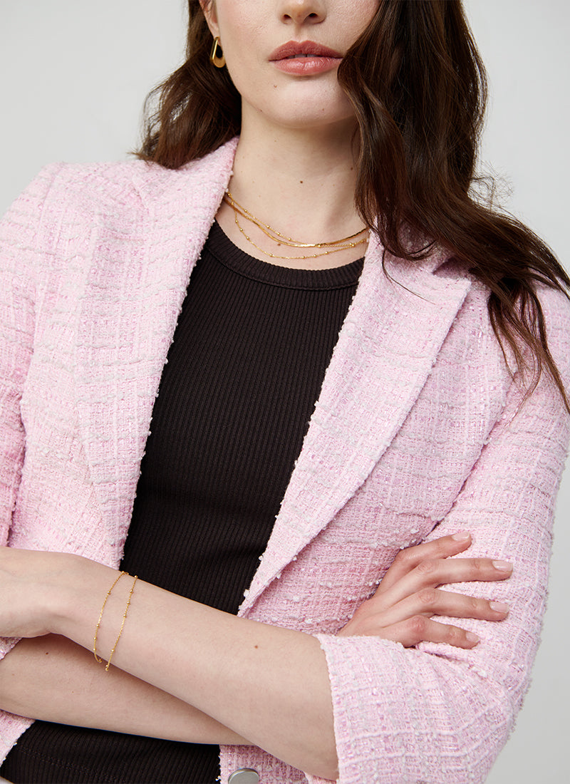 Tagliatore Debra Single Breasted Patch Pocket Boucle Blazer