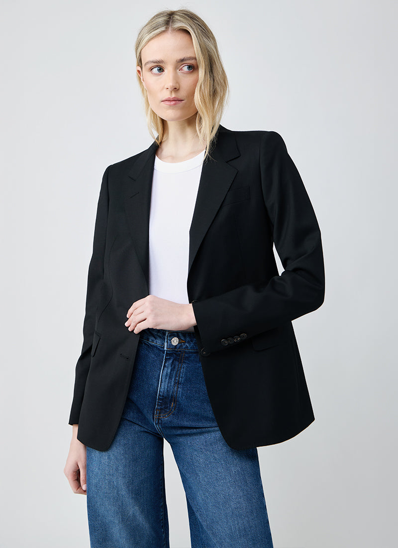 Tagliatore Parigi Single Breasted Straight Pocket Wool Blazer