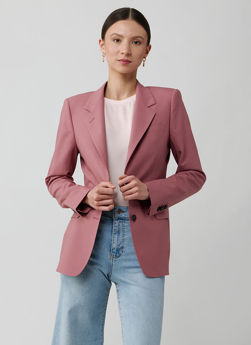 Tagliatore Parigi Single Breasted Straight Pocket Wool Blazer
