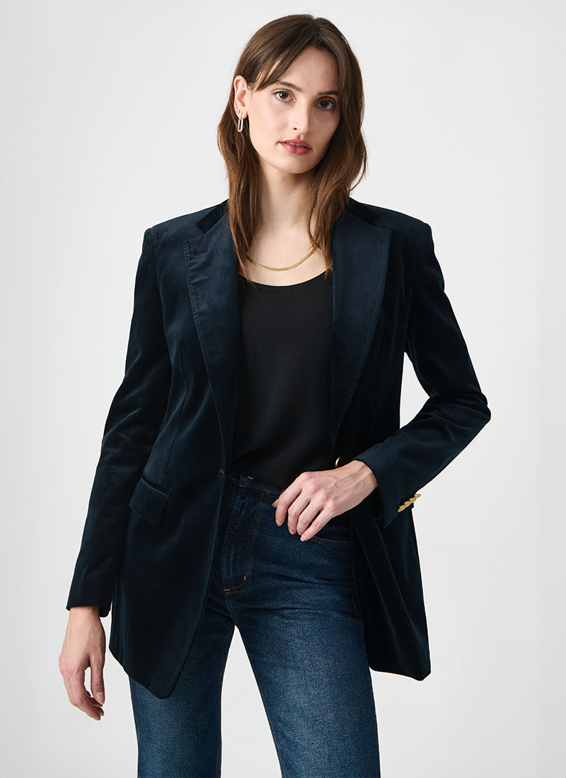 Tagliatore Phoebe Blue Velvet Blazer