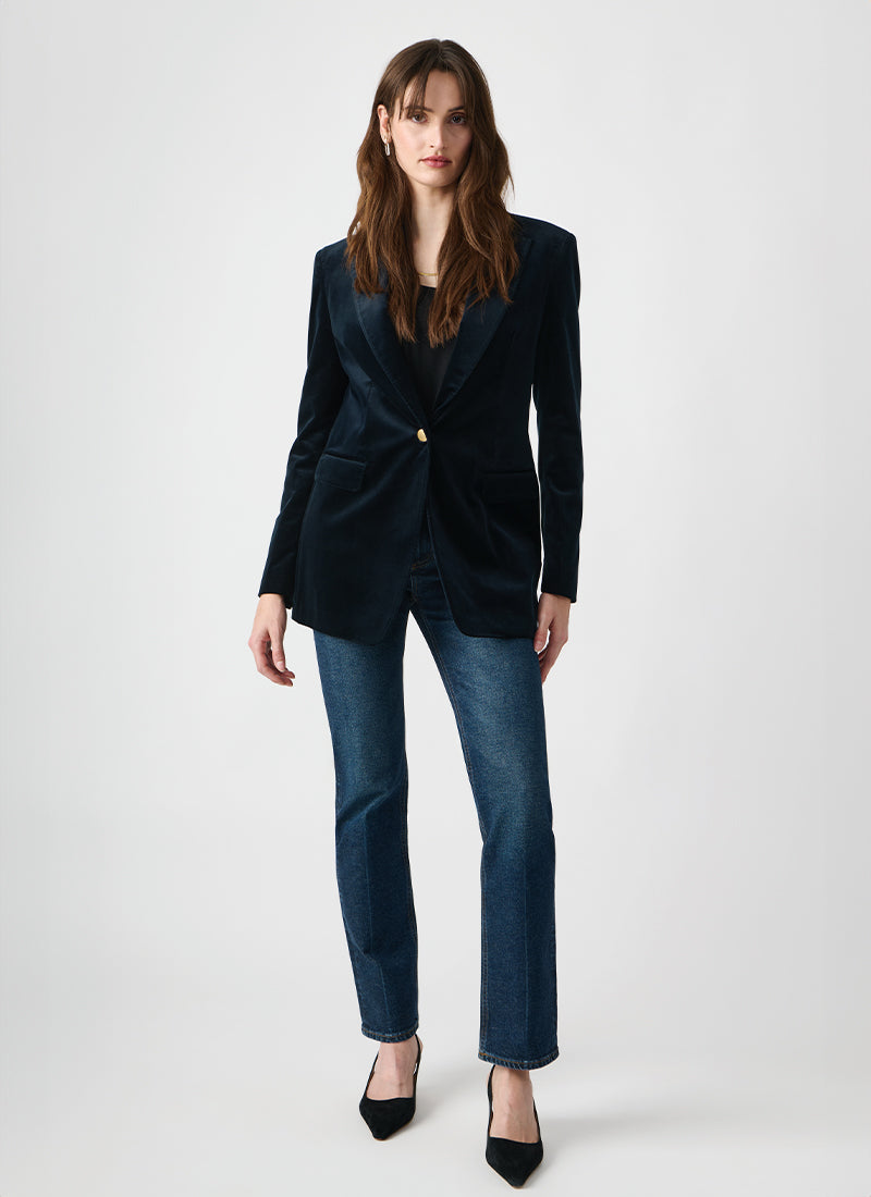 Tagliatore Phoebe Blue Velvet Blazer