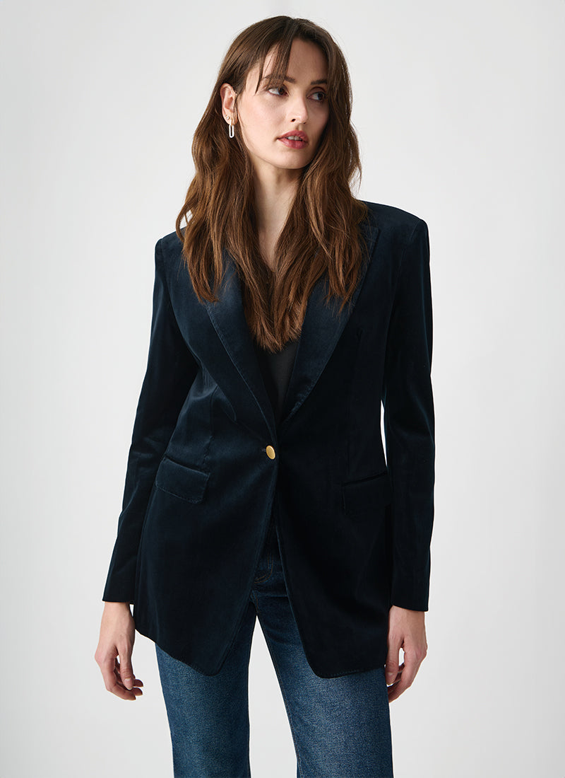 Tagliatore Phoebe Blue Velvet Blazer