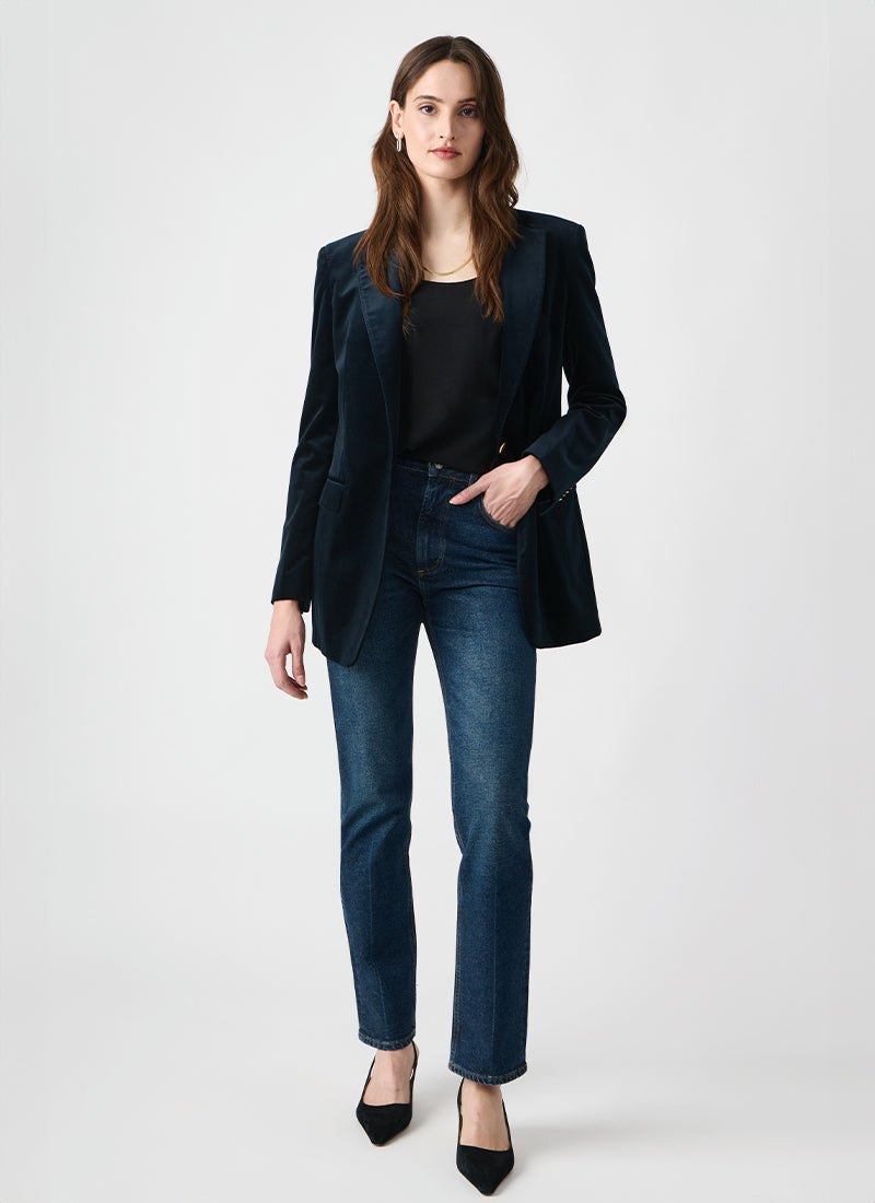 Tagliatore Phoebe Blue Velvet Blazer