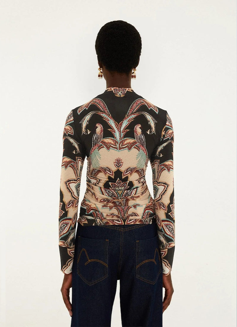 Tapestry Dream Long Sleeve Jersey Blouse