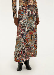 Tapestry Print Maxi Skirt