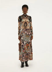 Tapestry Print Maxi Skirt