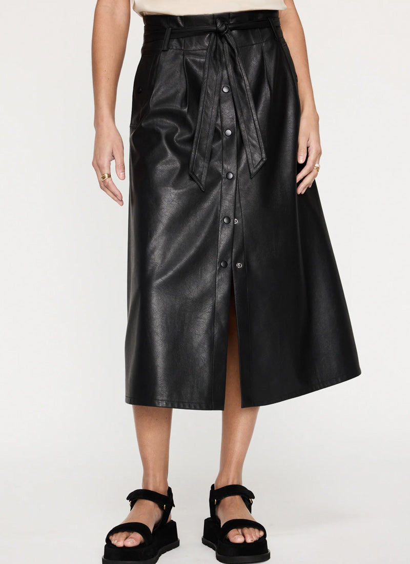 Brochu Walker The Teagan Vegan Leather Belted Skirt