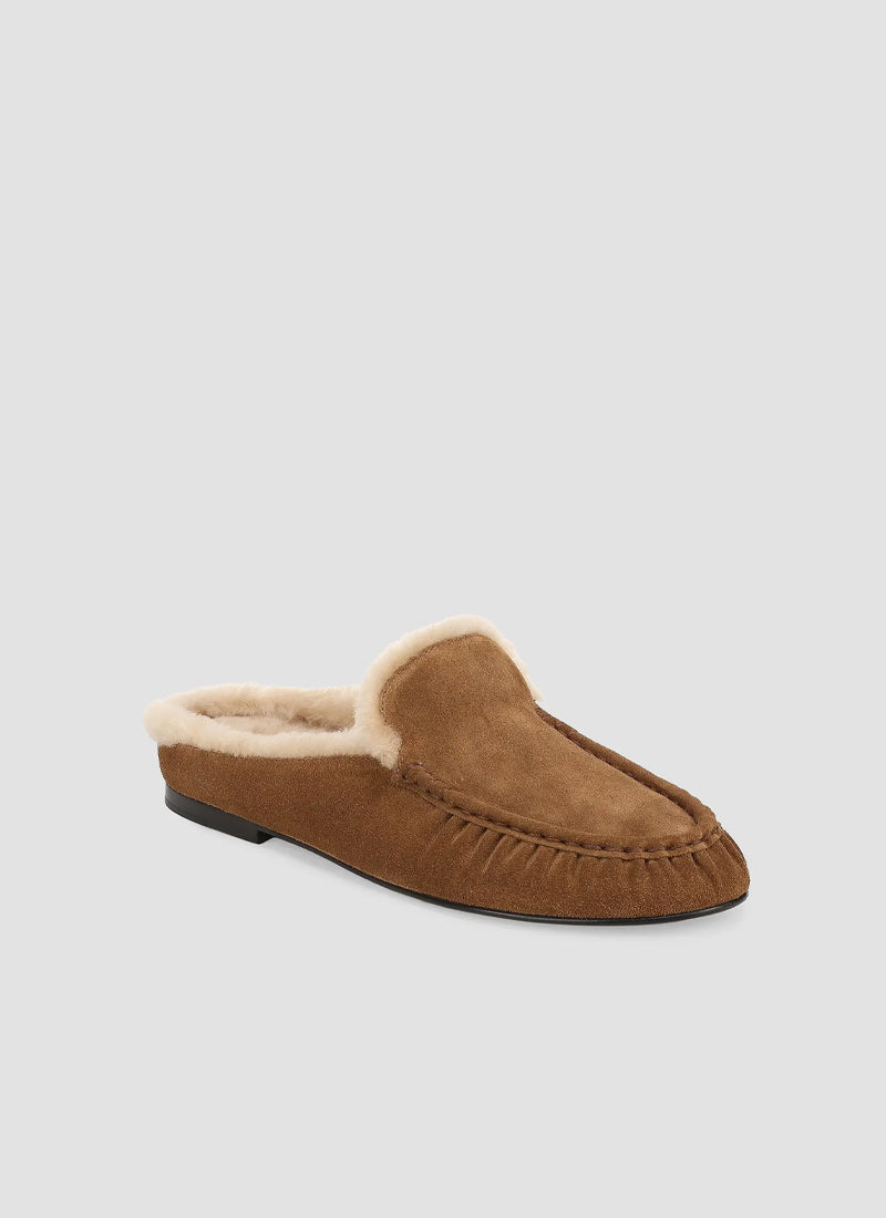 Tevin Suede Shearling Slip On Loafer