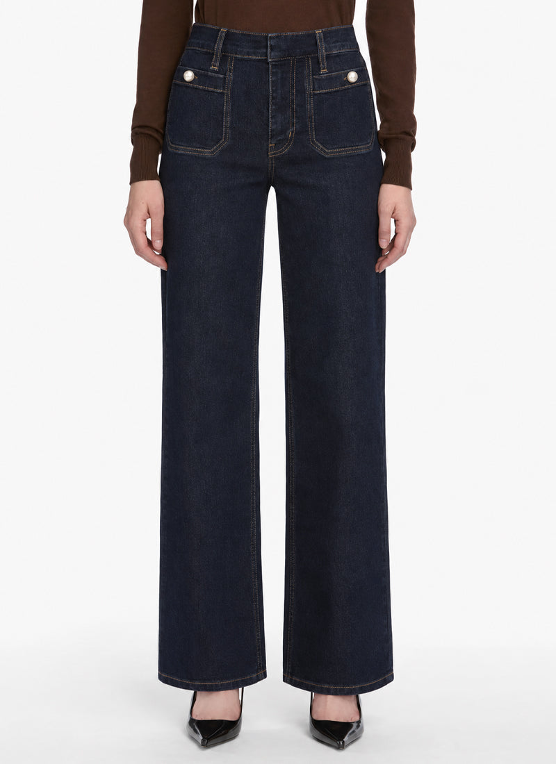 FRAME The Pearl Slim Palazzo Modernist Pocket Jeans