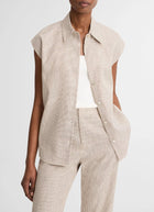 Vince Ticking Stripe Cap Sleeve Blouse