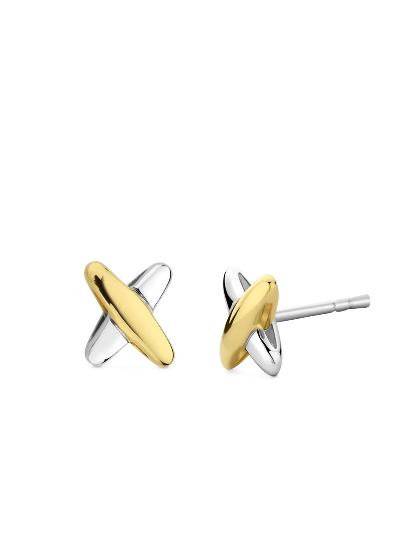  Bi Colour Cross Studs by TI SENTO at Andrews 