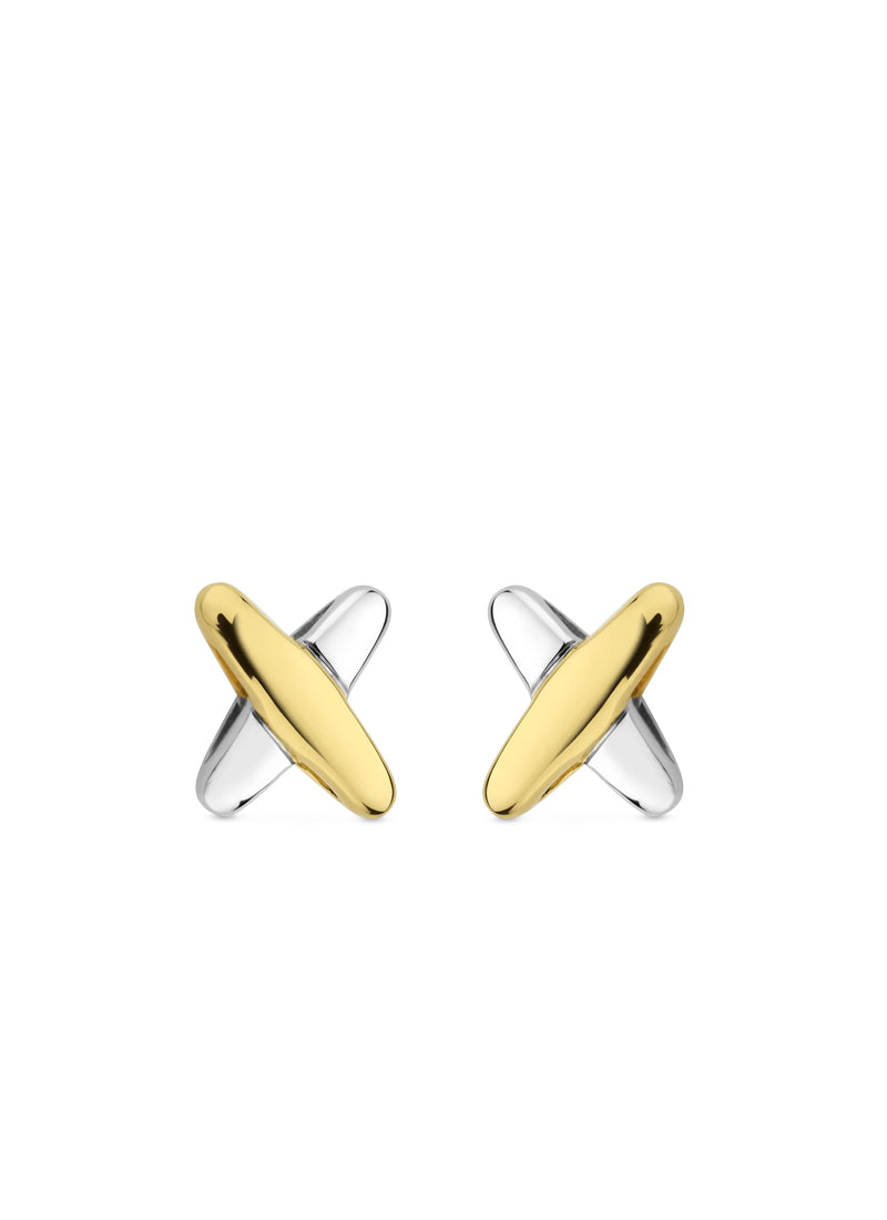  Bi Colour Cross Studs by TI SENTO at Andrews 