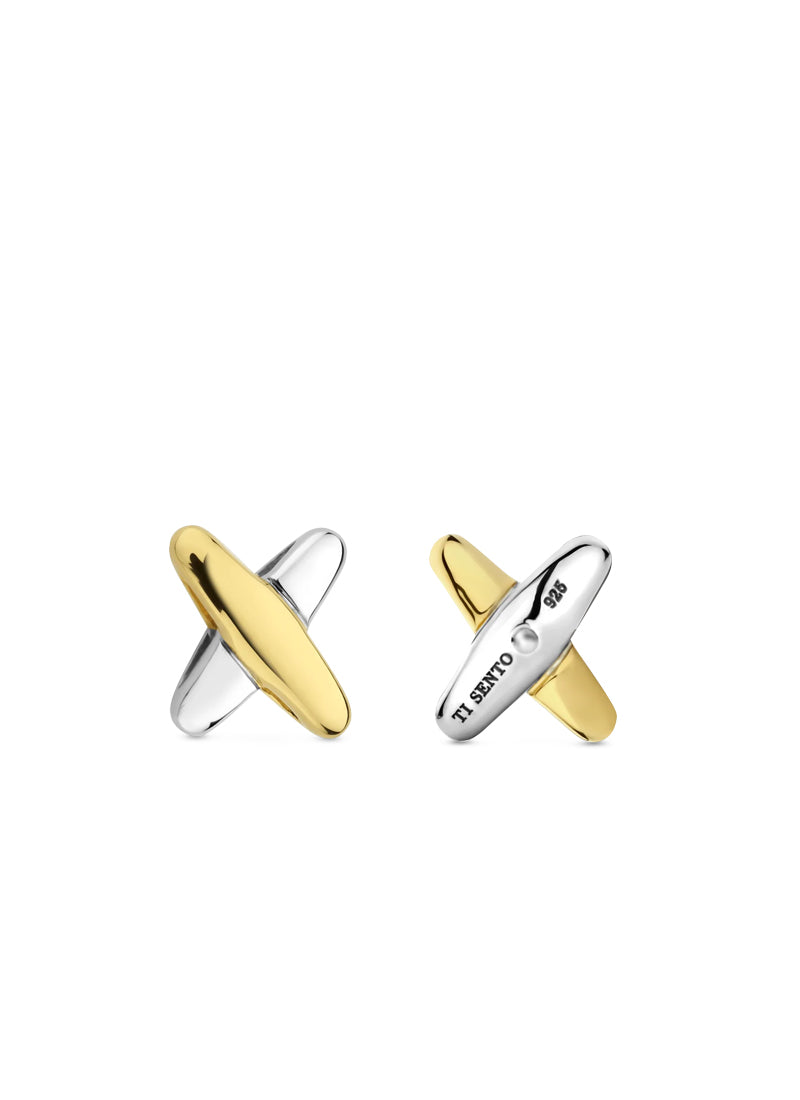  Bi Colour Cross Studs by TI SENTO at Andrews 
