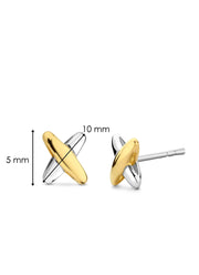  Bi Colour Cross Studs by TI SENTO at Andrews 