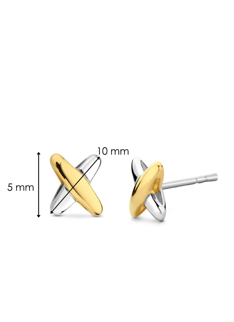  Bi Colour Cross Studs by TI SENTO at Andrews 