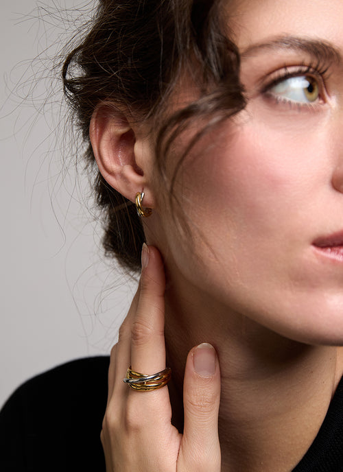 Stacked Bi Colour Earrings