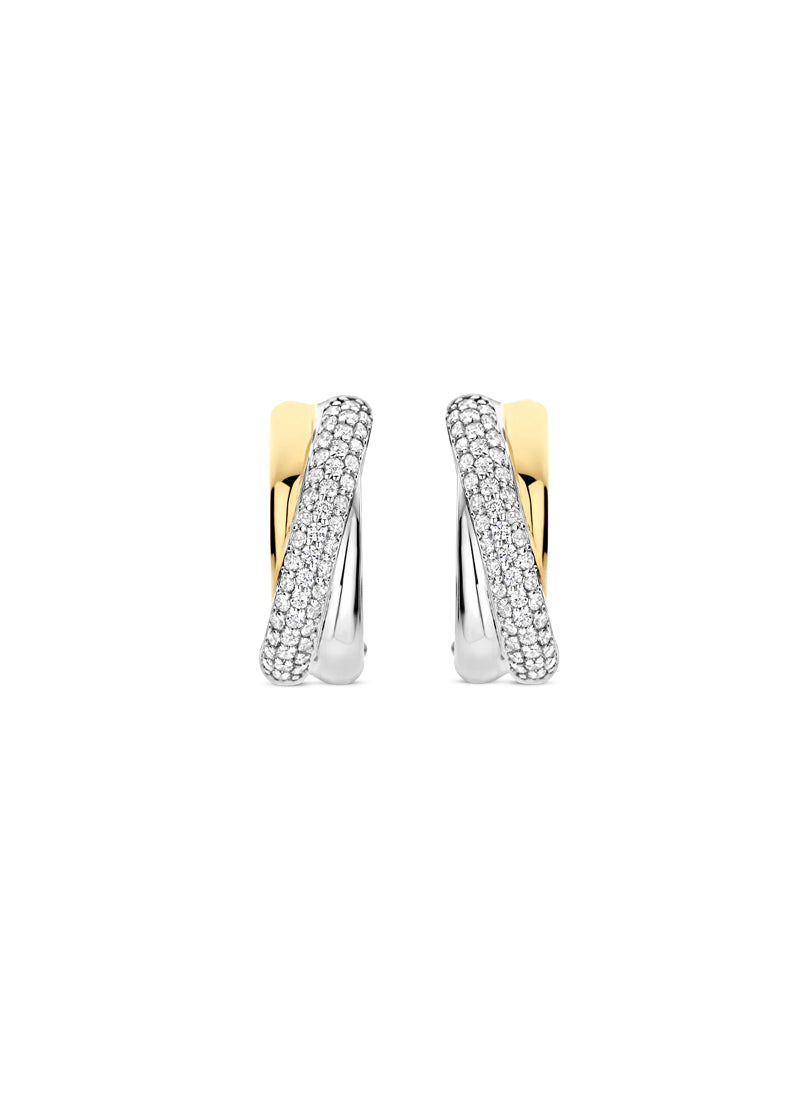 Ti Sento Stacked Crystal Earrings