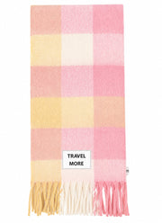 Travel More Check Fringe Scarf