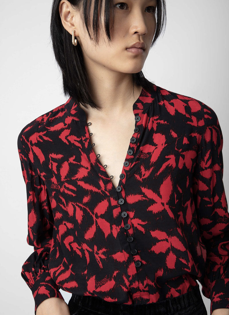 Zadig & Voltaire Twina Black Floral Blouse