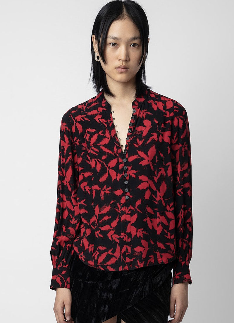 Zadig & Voltaire Twina Black Floral Blouse