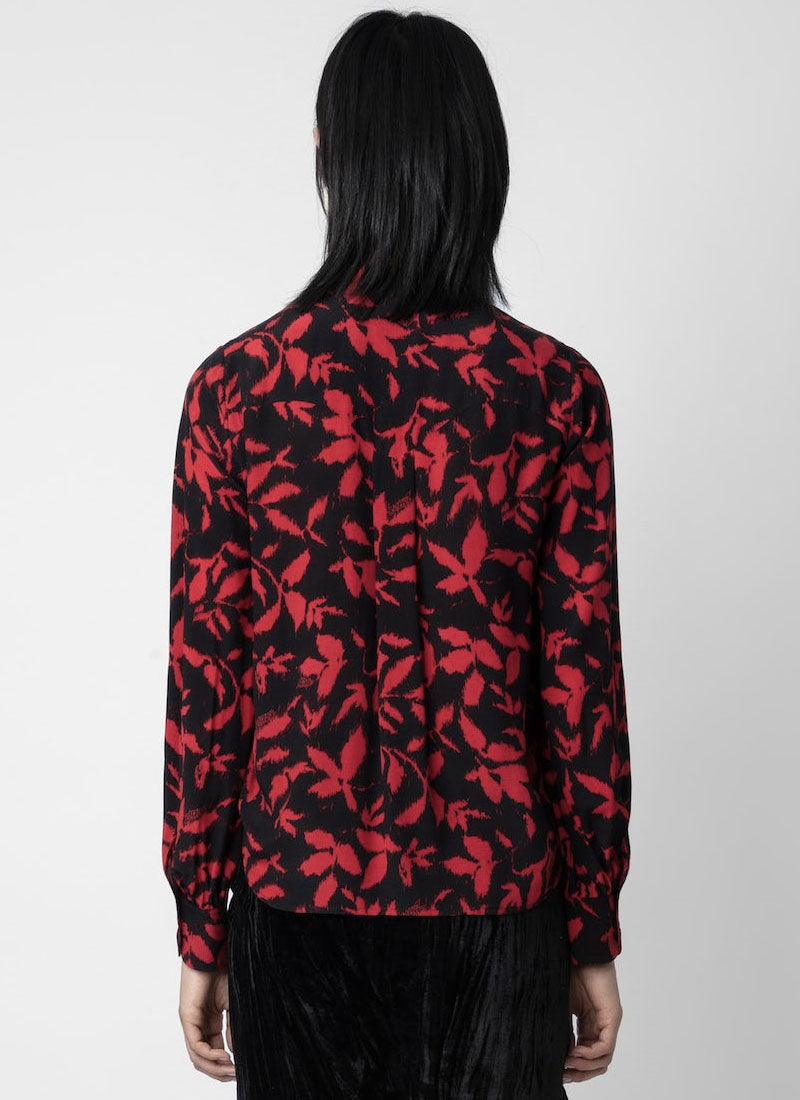 Zadig & Voltaire Twina Black Floral Blouse