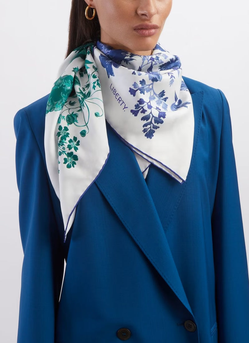 Unas Blooms Reversible Silk Scarf