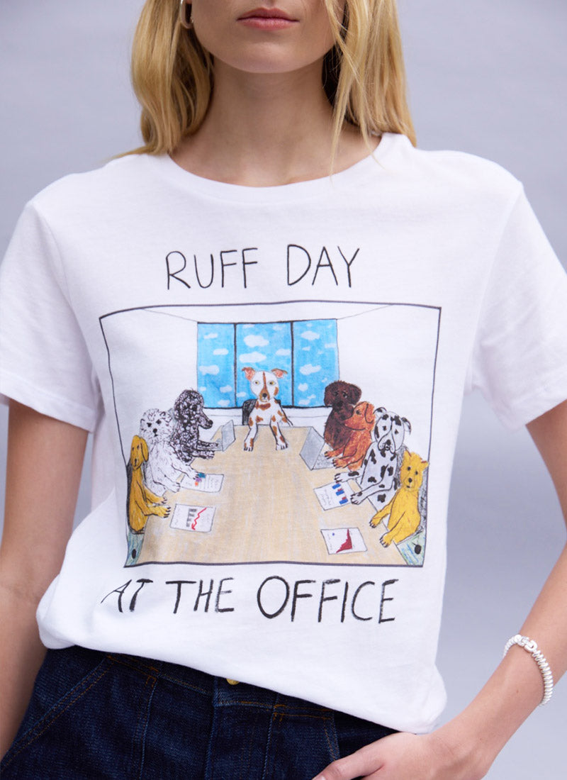 Unfortunate Portrait Ruff Day At the Office Crewneck T-Shirt