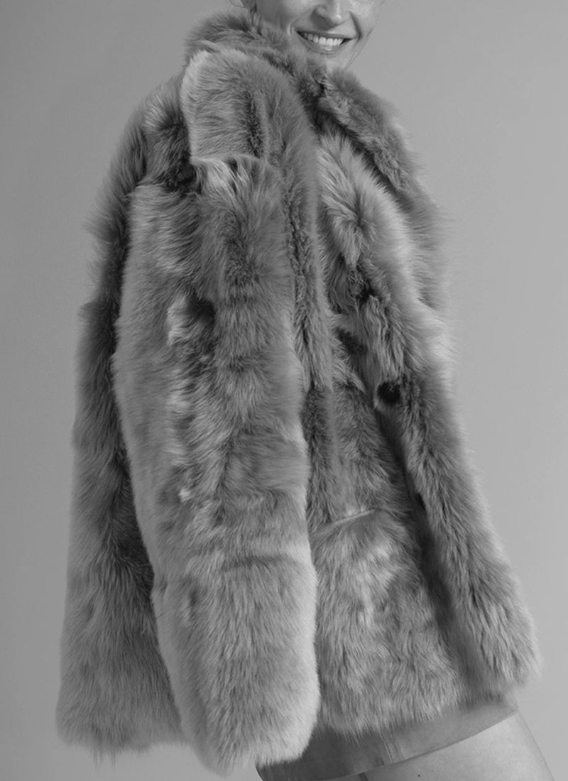 Toscana Double Breasted Shearling Jacket by UTZON at Andrews