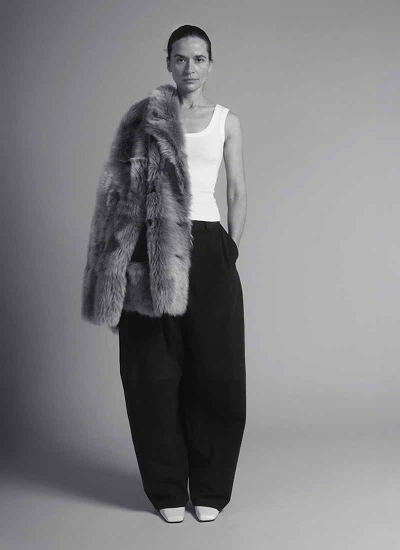 Toscana Double Breasted Shearling Jacket by UTZON at Andrews