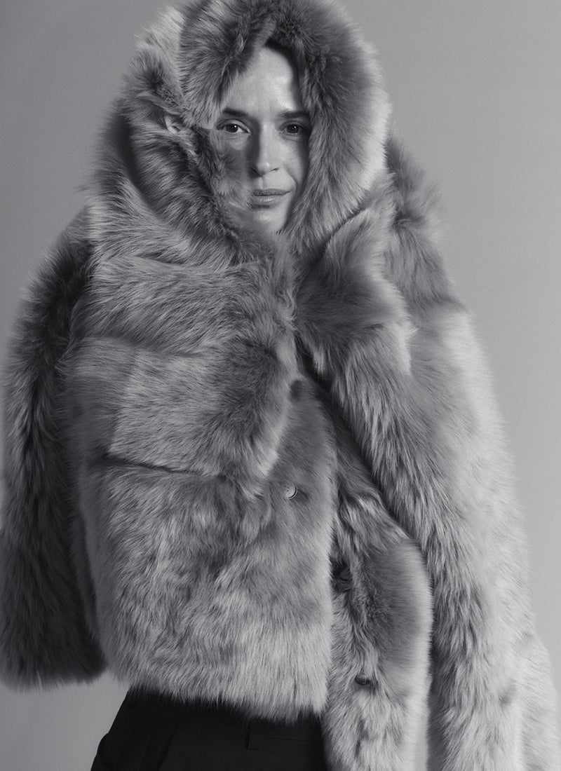 Toscana Double Breasted Shearling Jacket by UTZON at Andrews