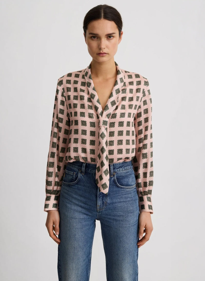 V-Necktie Blouse