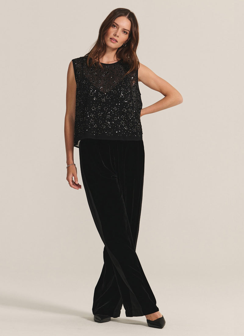 Velvet & Satin Mix Media Pant by Velvet at Andrews