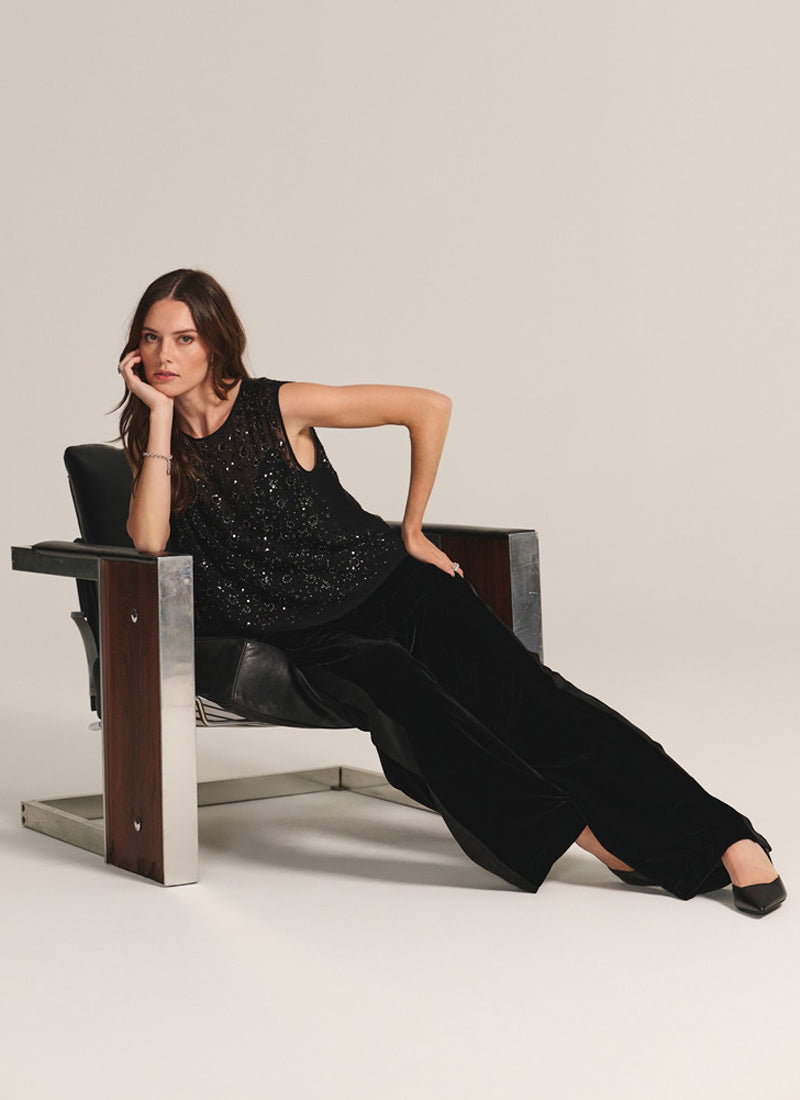 Velvet & Satin Mix Media Pant by Velvet at Andrews