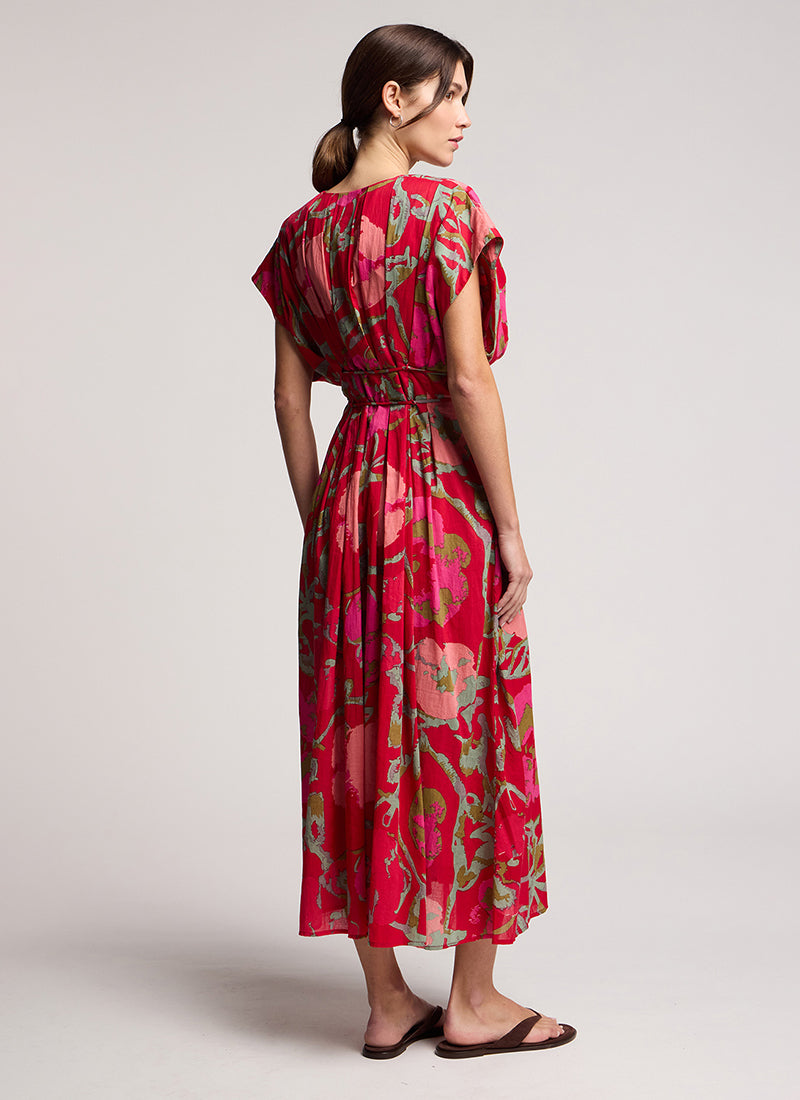 Velvet Leilani Printed Rose Vines Dress
