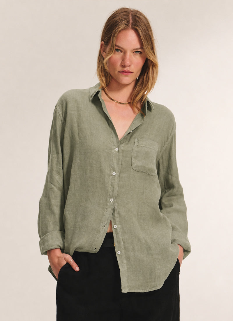 Mulholland Woven Linen Top by Velvet