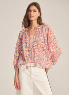 Velvet Reese Begonia Cotton Print Top