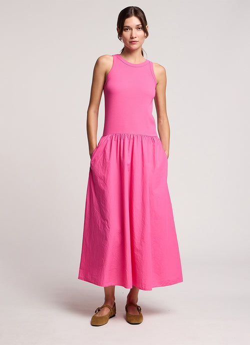 Romilly Rib & Poplin Dress by Velvet