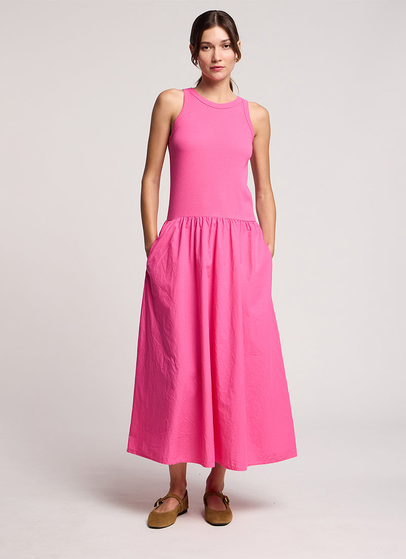 Romilly Rib & Poplin Dress by Velvet