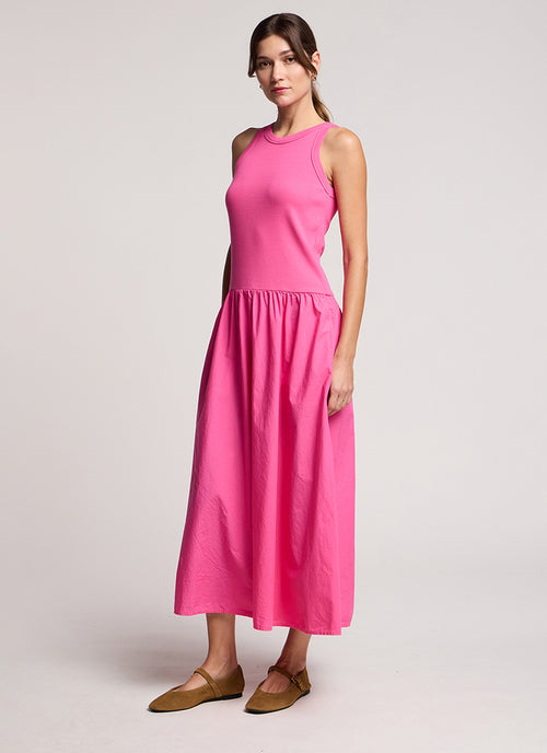 Romilly Rib & Poplin Dress by Velvet