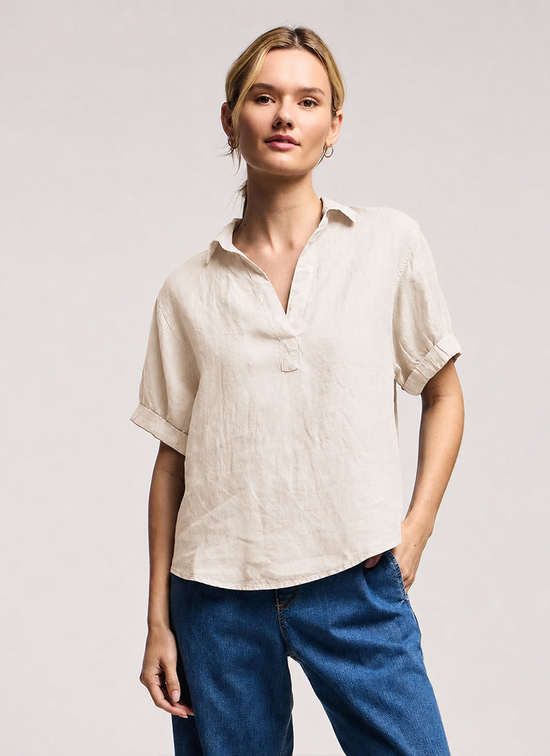 Velvet Vivica Woven Linen Top