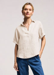 Velvet Vivica Woven Linen Top