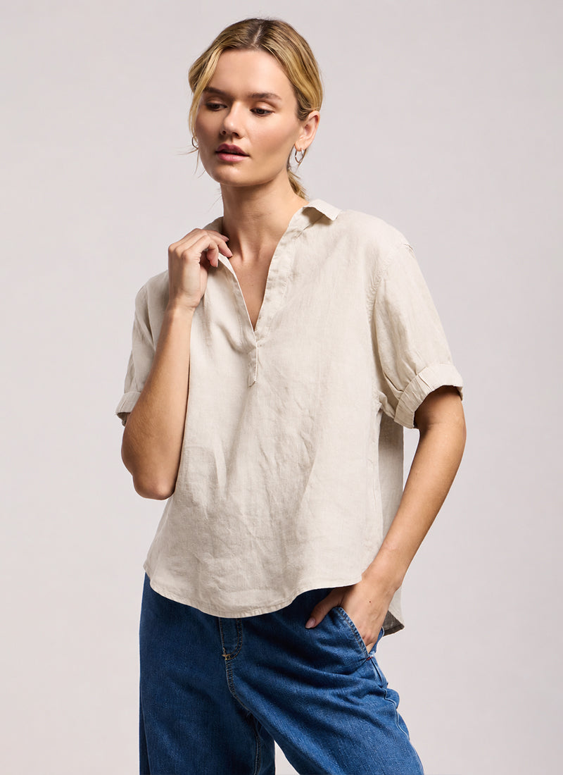 Velvet Vivica Woven Linen Top