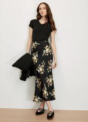 Clover Floral Midi Skirt