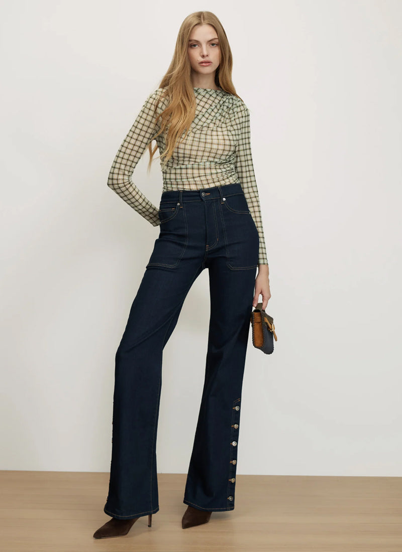 Nuvina Plaid Top