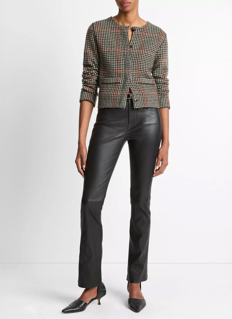 Vince Intarsia Glen Plaid Jacket